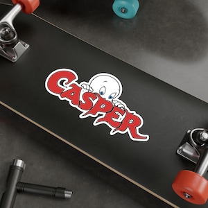 Casper Vinyl Decals, Red and White, Adorable Cartoon Character Stickers for Kids, Fun Wall Decor, 90's, Cute Home Accessories