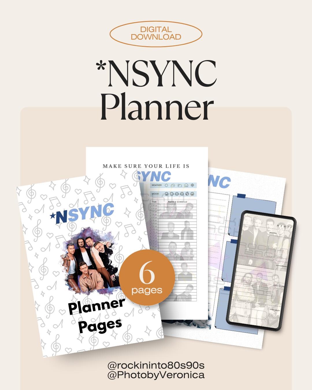 NSYNC Planner Pages | 90s Boy Band Stationery (PDF) - Etsy