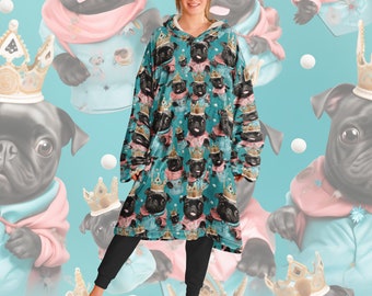 König Schwarzer Mops Snug Hoodie für Mops-Liebhaber von Black Pugs Snug Hoodie Geschenk für Hundeliebhaber Snug Hoodie von Mops-Liebhaber-Geschenk Snug Hoodie von Möpsen