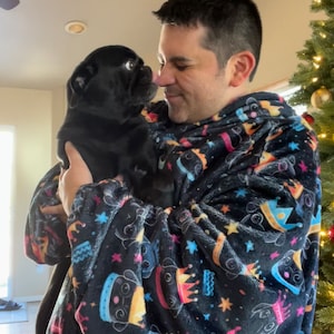 Royal Black Pug Snug Hoodie for Pug Lovers of Black Pugs Snug Hoodie Gift for Dog Lovers Snug Hoodie of Pugs Lovers Gift Snug Hoodie of Pugs