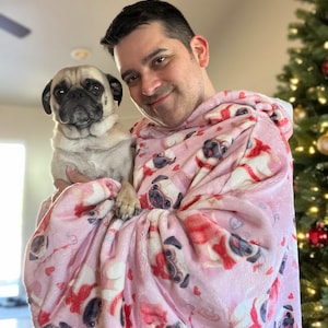 Hooded Pug Blanket Etsy UK