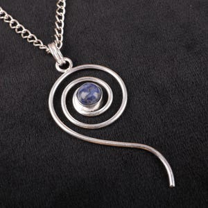 BLUE SODALITE PENDANT | Sodalite Necklace | Handmade Sterling Silver Necklace | Natural Sodalite Gemstone Jewelry | Healing Crystal Necklace