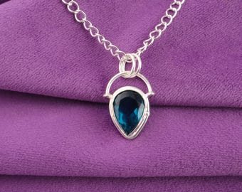 Blue Apatite Gemstone Pendant 925 Sterling Silver Designer Unique Pendant Delightful Handmade Pendant Promise Pendant Free Shipping Blue Gem