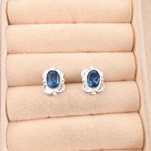 Genuine topaz studs, sterling silver, london blue topaz, natural topaz jewelry, cartilage studs, dainty jewelry, tiny earrings