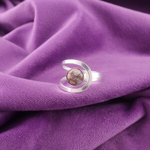 Anel de cobre e turquesa com opala rosa, anel de prata esterlina, anel de turquesa rosa, anel de cobre e turquesa, anel para mulheres, anel de pedra preciosa rosa