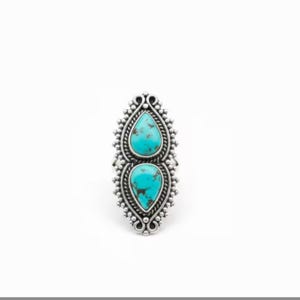 Handmade Kingman Turquoise, Sterling Silver Gemstone ring, Gift for Her| Boho Southwestern Jewelry