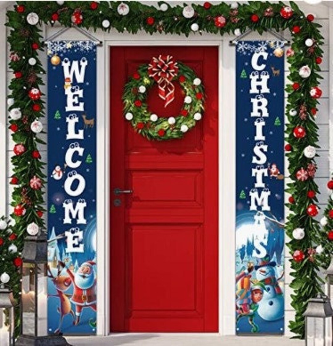 Christmas Welcome Banners Door Wall Decor - Etsy