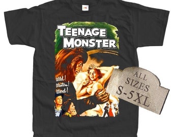 Teenage Monster V1 Horror Movie Poster T SHIRT BLACK all sizes S-5XL Cotton