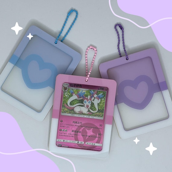 Heart Acrylic Photocard Holder Keychain, Trading Card Display, Photocard Accessory