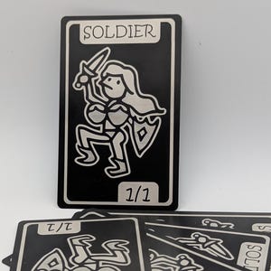 MTG Soldier Tokens | 5x Metal 1/1 Proxies for Magic the Gathering | Anime Waifu EDH / Commander