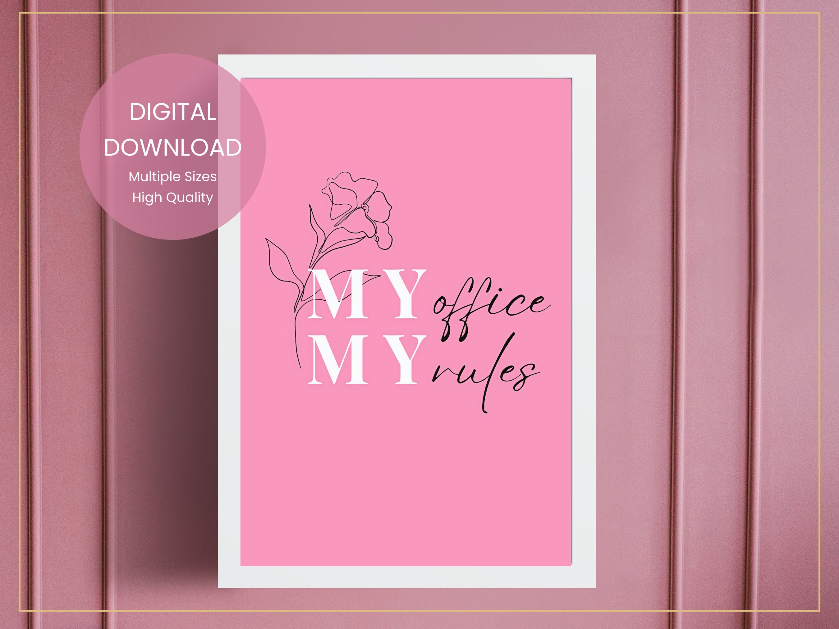 Set of 3 Pink Wall Art for Women, Inspirational Wall Art, Pink Office ...