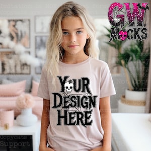 Cute Girls Kids Mockup Mocks T-shirt, Pink, Shirt Mock Up, mockups Gildan, png, jpg