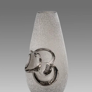Handmade Blown Art Glass Vase for Home Decor and Room Decoration &quot;Smoke Petals&quot;