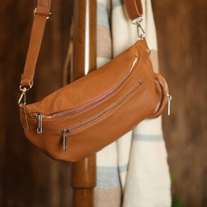 Leder-Gürteltasche für Frauen mit 2 breiten Schultergurten, Gürteltasche für Mama, Umhängetasche, Valentinstagsgeschenke