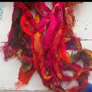 12 Meter Selection Of Beautiful Fuzzy Silk Ribbon (DRAGON01)