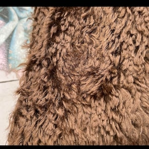 1/16 metre ( 35 x 25 cm of Beautiful Chocolate Mohair Plus Super Gorgeous Fuzzy Silk Ribbon(Den01)