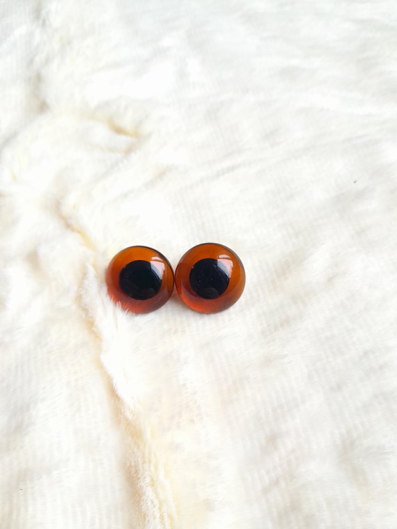 ★87MM★ Mmlg BIRDPIT WARM HEART HFT AMBER BROWN One Pair of Approx 20mm Bernstein Amber Glass Eyes (am02) - Etsy