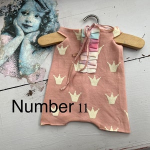 Half Price Spring Sale! Now 5 Pound!  Hand Sewn Prim Overalls With Various Decorations For Bears 9.5 - 10.5 inch