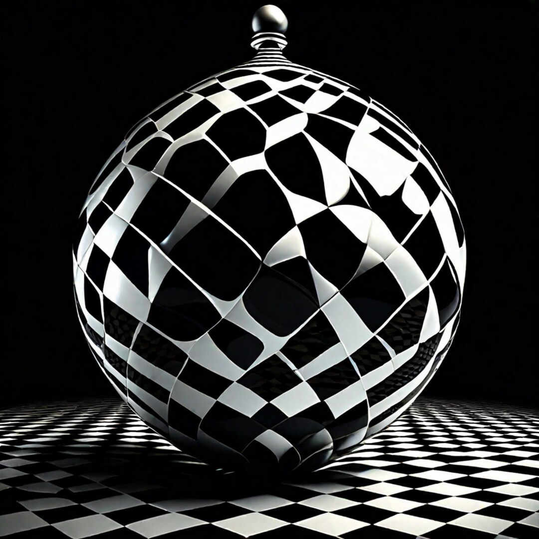 Checkered Flag Pattern 3D Ball PNG and SVG File Download for Digital
