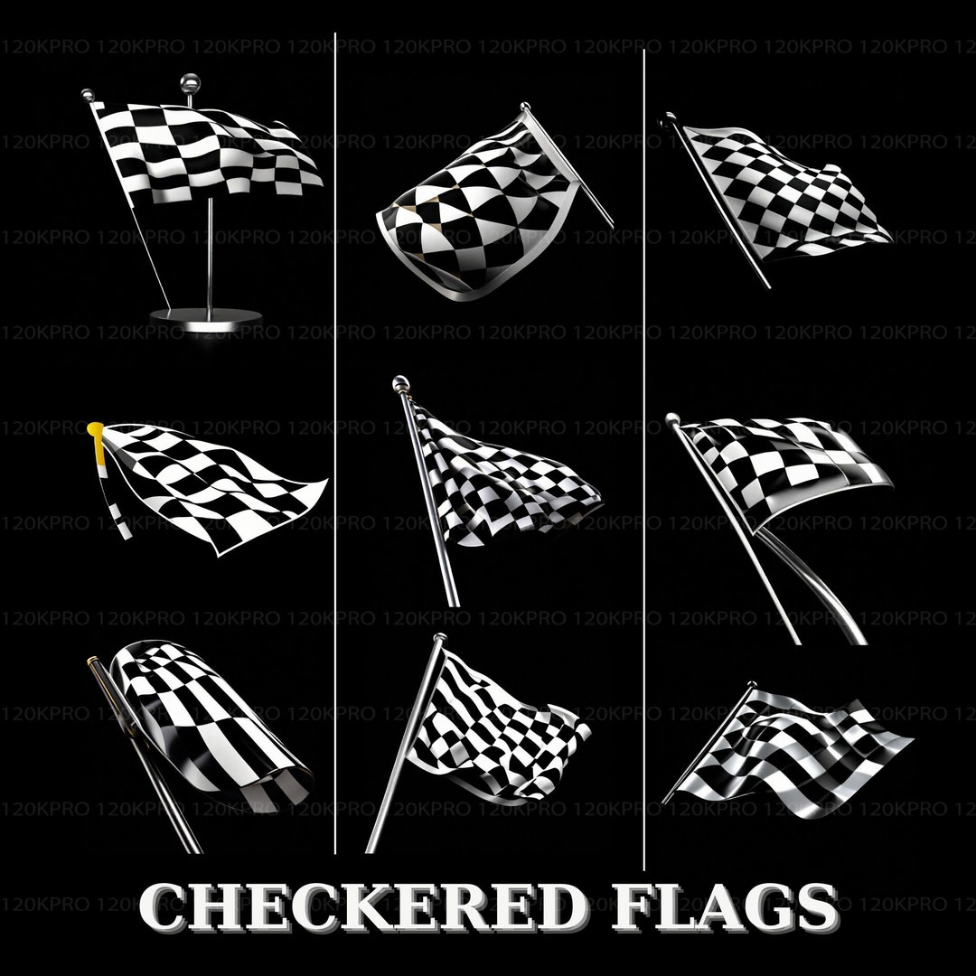 Checkered Flag Pack, Printable 3D Printed Custom Design and High ...