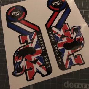 Union Jack-thema Fox Fork grafische stickers en stickers