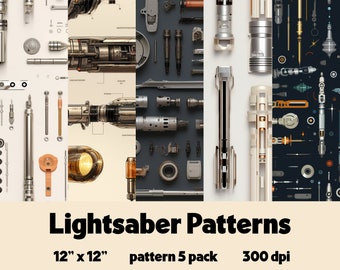 Star Wars Inspired Seamless Digital Patterns - Lightsaber