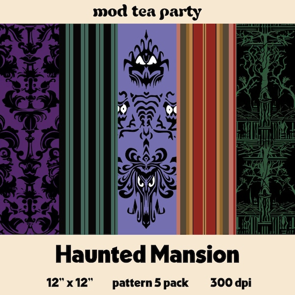 Disneyland inspirierte nahtlose digitale Muster - Haunted Mansion inspiriert