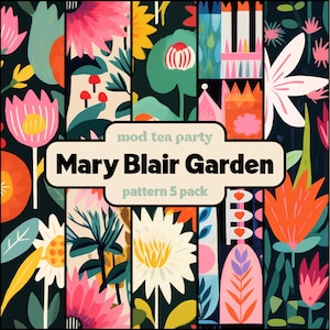 Jardins Mary Blair - Padrões Digitais Sem Emenda em Guache