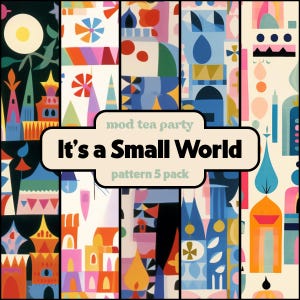 It's a Small World Inspired - Mary Blair Seamless Patterns