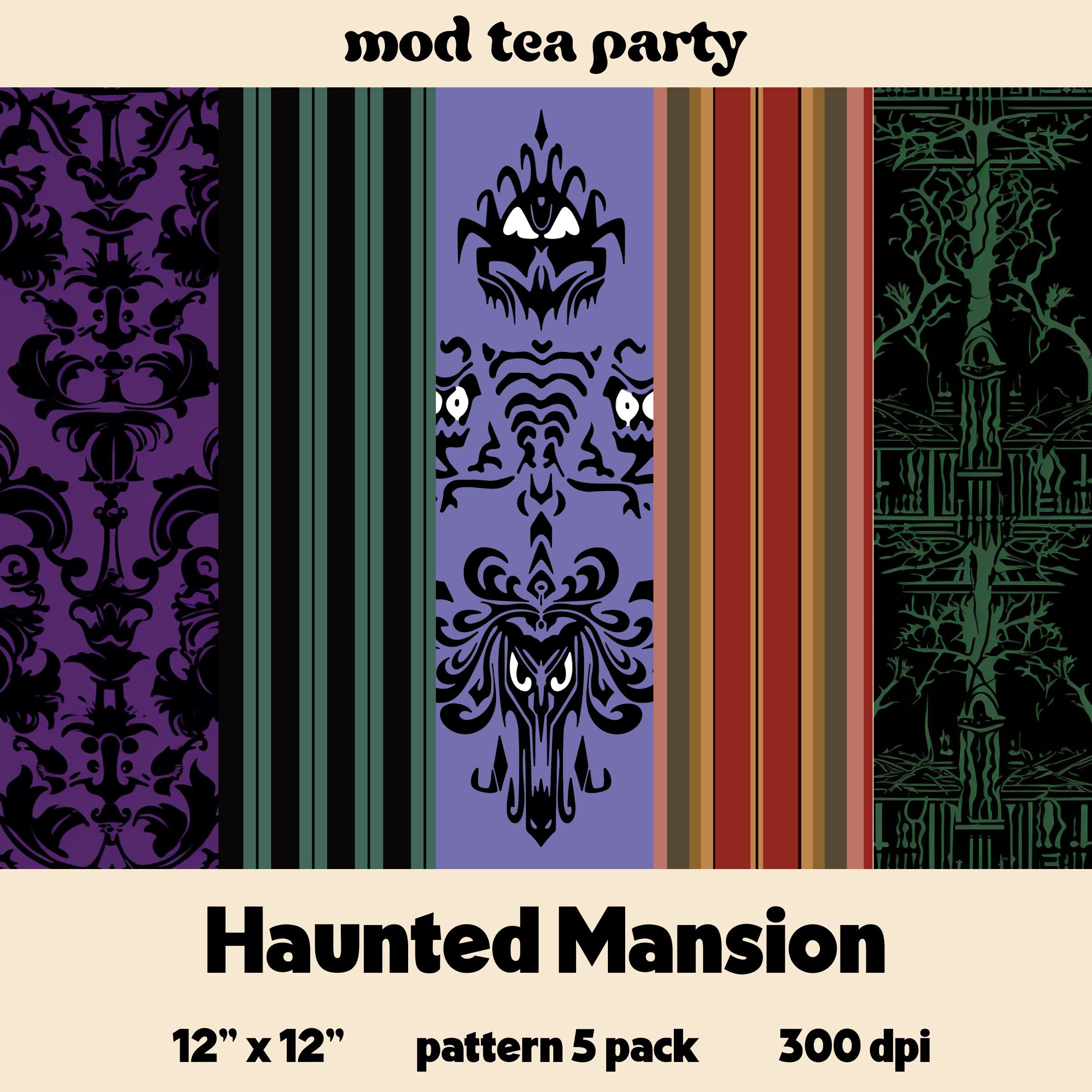 Disneyland Inspired Seamless Digital Patterns Haunted Mansion Inspired - Etsy