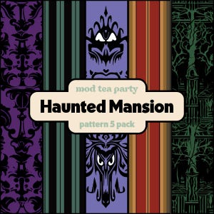 Motifs numériques sans couture inspirés de Disneyland - inspirés du manoir hanté