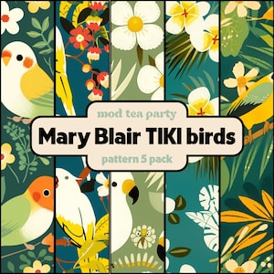 Mary Blair - Padrões sem costura de pássaros, papagaios e araras