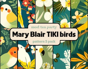 Mary Blair - Birds, Parrots, Macaws Seamless Patterns