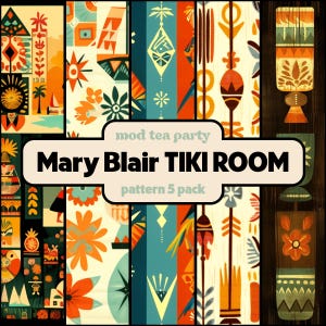 Mary Blair - Tiki Tiki Room Inspired Seamless Patterns