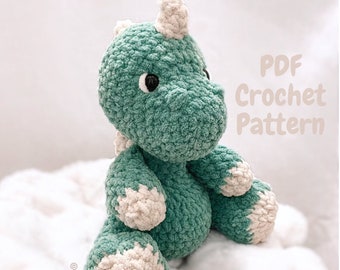 Dino Crochet Pattern Dinosaur Amigurumi Pattern DIY Crochet Tutorial Dinosaur Crochet Animal Patterns Amigurumi Dino Plush Cute Toy Dinosaur