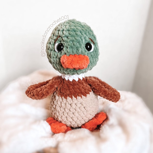 Duck Crochet Pattern Duck Amigurumi Pattern DIY Crochet Tutorial Duck Crochet Animal Patterns Amigurumi Mallard Duck Plushie Cute Toy Duck