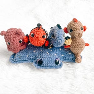 LOW SEW Sea Animal Crochet Pattern Bundle Stingray Amigurumi Pattern DIY Crochet Tutorial fish Crochet Animal Patterns Amigurumi Sea Pattern