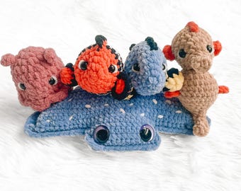 ☆大人気☆ ハンドメイド 編みぐるみ 〜海と陸の仲間たち〜 かぎ針編みの海の生き物のパターン：あみぐるみぬいぐるみ PDF