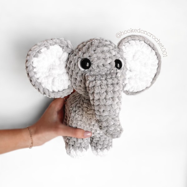 Low Sew Crochet Pattern Elephant Amigurumi Pattern Low Sew Crochet Animal Pattern DIY Crochet Tutorial Zoo Animals Crochet PDF Handmade Gift