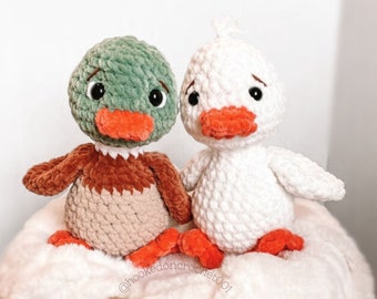 Duck Crochet Pattern Duck Amigurumi Pattern DIY Crochet Tutorial Duck Crochet Animal Patterns Amigurumi Mallard Duck Plushie Cute Toy Duck