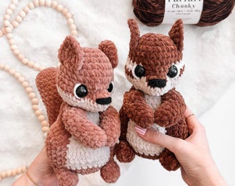 LOW SEW Squirrel Crochet Amigurumi Pattern, diy Chipmunk (PDF Pattern Only)