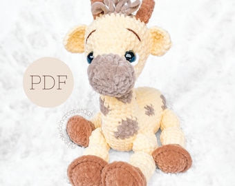 LOW SEW Giraffe Crochet Pattern Giraffe Amigurumi Pattern DIY Crochet Tutorial Giraffe Crochet Animal Patterns Amigurumi Zoo Pattern