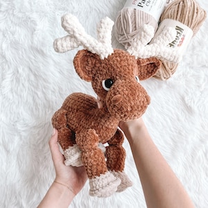 LÅG SÖMNAD Älgvirkmönster Älg Amigurumi Mönster DIY Virkningshandledning Älgvirkade Djurmönster Amigurumi Mönster för Bondgårdsdjur