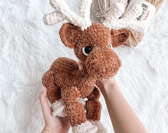 LOW SEW Moose Häkelanleitung Moose Amigurumi Muster DIY Häkelanleitung Moose Crochet Animal Patterns Amigurumi Farm Animal Pattern