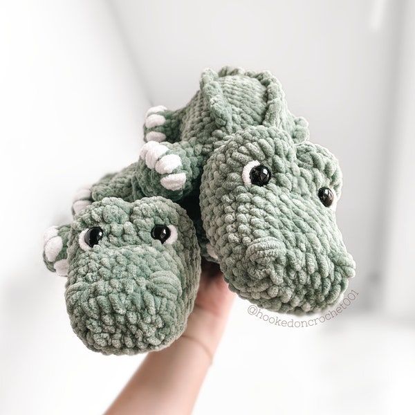 No Sew Alligator Häkelmuster Krokodil Amigurumi Muster DIY Häkelanleitung Alligator Häkeltiermuster Amigurumi Alligator