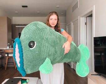 LAAG NAAIEN Massive zeebaars vis haakpatroon zeebaars amigurumipatroon DIY haak tutorial vis gehaakte dierenpatronen amigurumi patroon bas