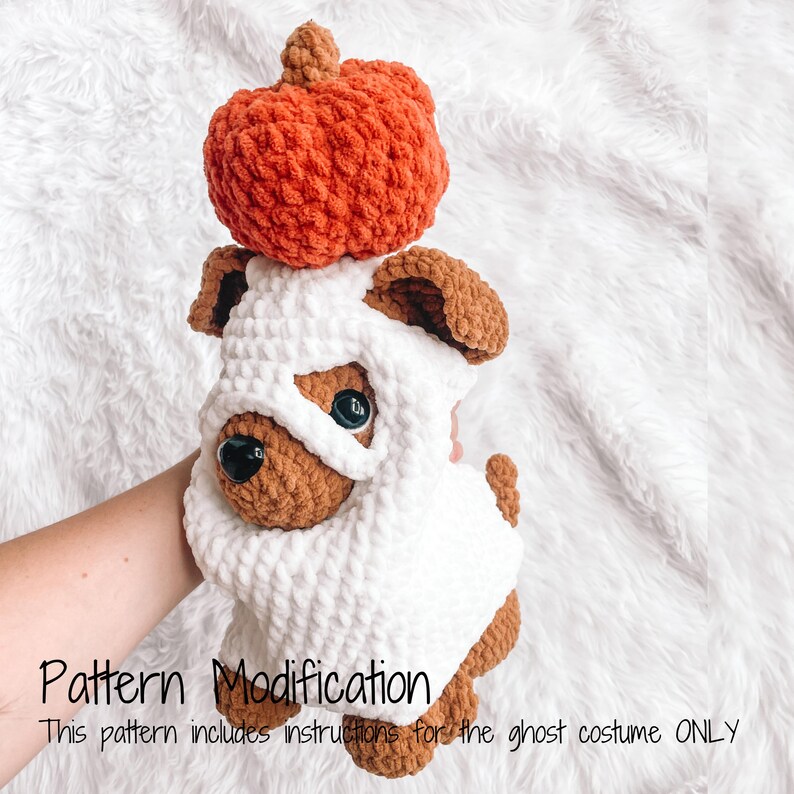 Halloween Crochet Pattern Ghost Amigurumi Pattern DIY Crochet Tutorial Puppy Crochet Animal Patterns Amigurumi Dog Pattern Puppy Crochet image 1