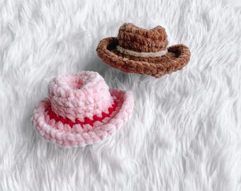NO SEW Mini Cowboy Hat Crochet Pattern Cowboy hat Amigurumi Pattern DIY Crochet Tutorial Mini Hat Crochet Pattern Amigurumi Animal Accessory
