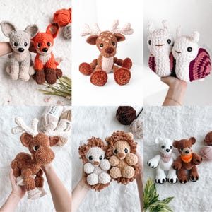 Mönsterpaket med skogsvirkning Amigurumi Mönster med skogsvirkning Igelkott Virkat djurpaket Virkat gosedjurspaket