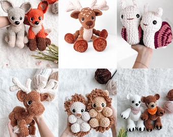 Woodland Crochet Pattern Bundle Amigurumi Woodland Crochet Pattern Hedgehog Crochet Animal Bundle Crochet Stuffed Crochet Bundle